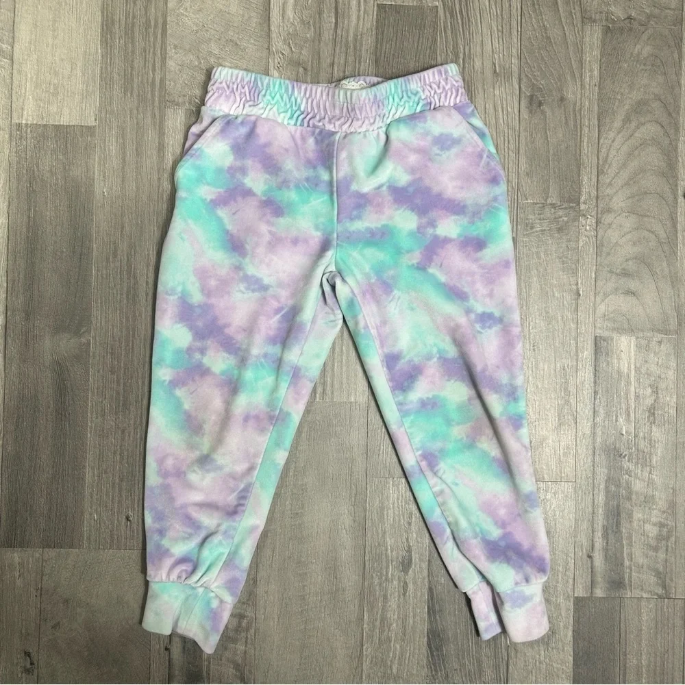 Btween Girls Tie Dye Comfy Lounge Set Soft Velvety Velour Set - Picture 5 of 8